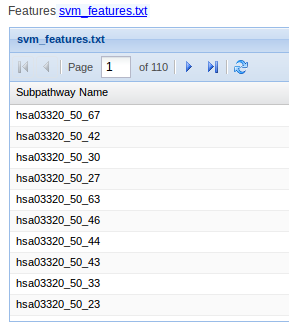 selected features